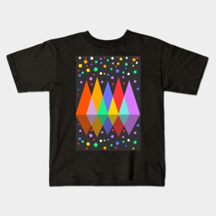 Colorful mountains and hexagons Kids T-Shirt